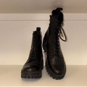 dolce Vida Black Lace-Up leather Boots